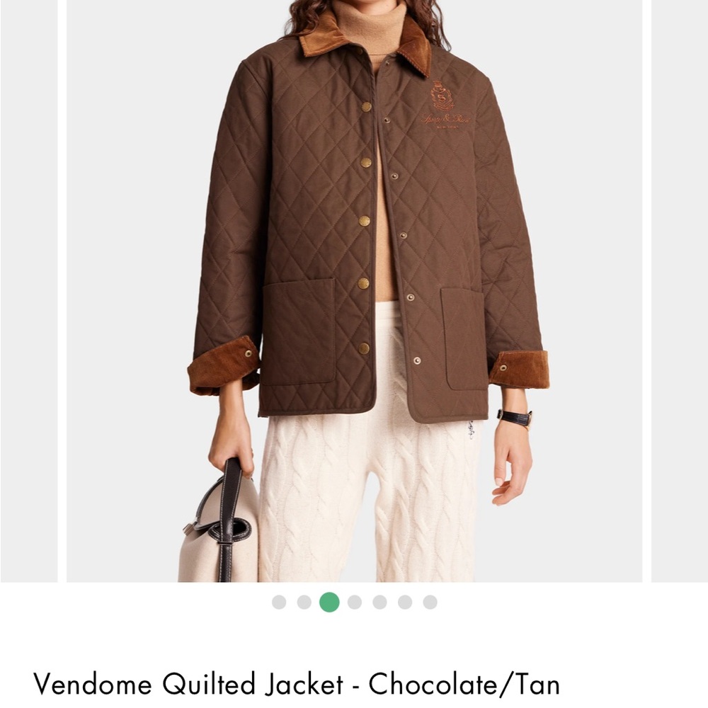Sporty & Rich Chocolate Tan Quilted Jacket